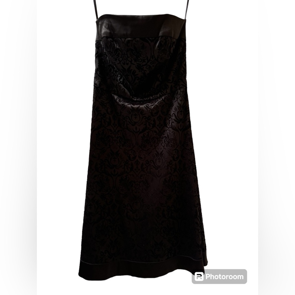 White House Black Market Special Occasion Strapless Dress Velvet Floral NWOT - Picture 3 of 12